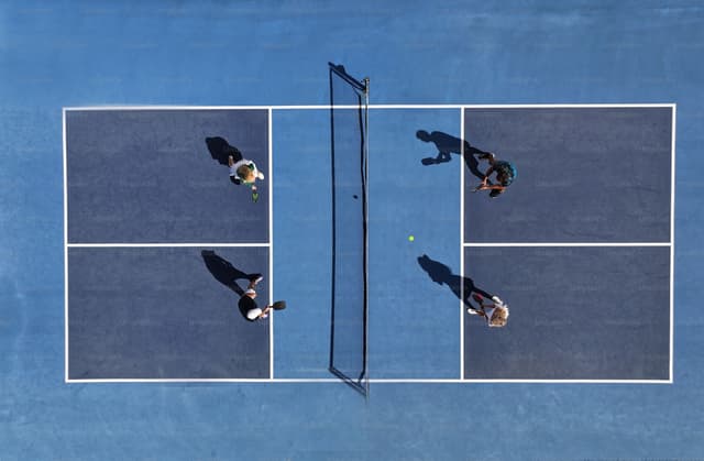 Tennis courts aerial view